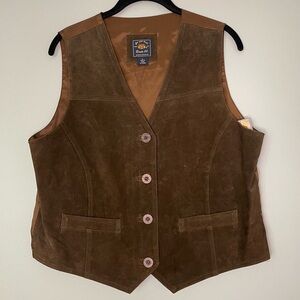 Route 66 Vintage Brown Leather Vest NWT